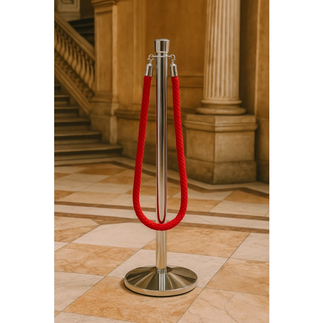 Słupek odgradzający srebrny Modern - elegancki słupek VIP